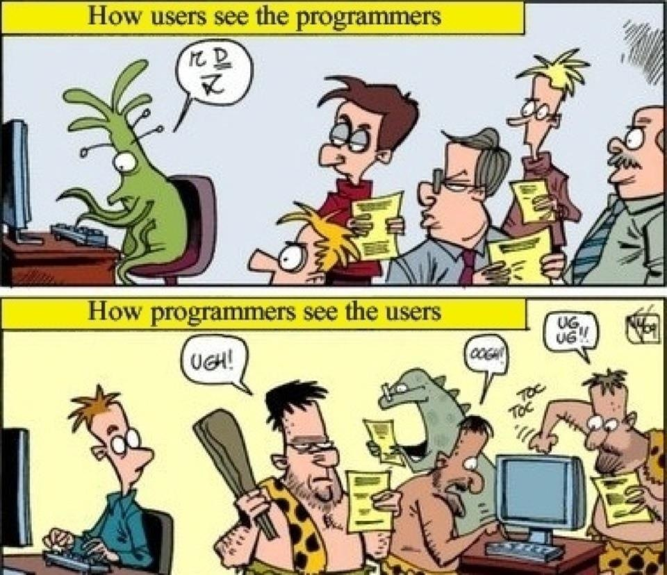 How users see programmers and vice versa.